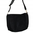 Sac à Main BODHI En Cuir Noir Avec Volants Et Fermeture éclair - Taille Medium, Hauteur 8 Pouces, Neuf Avec étiquettes