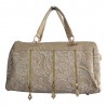 Pochette Brodée Jack Rogers Cameron Beige à Pompons Dorés - Neuf Sans étiquette