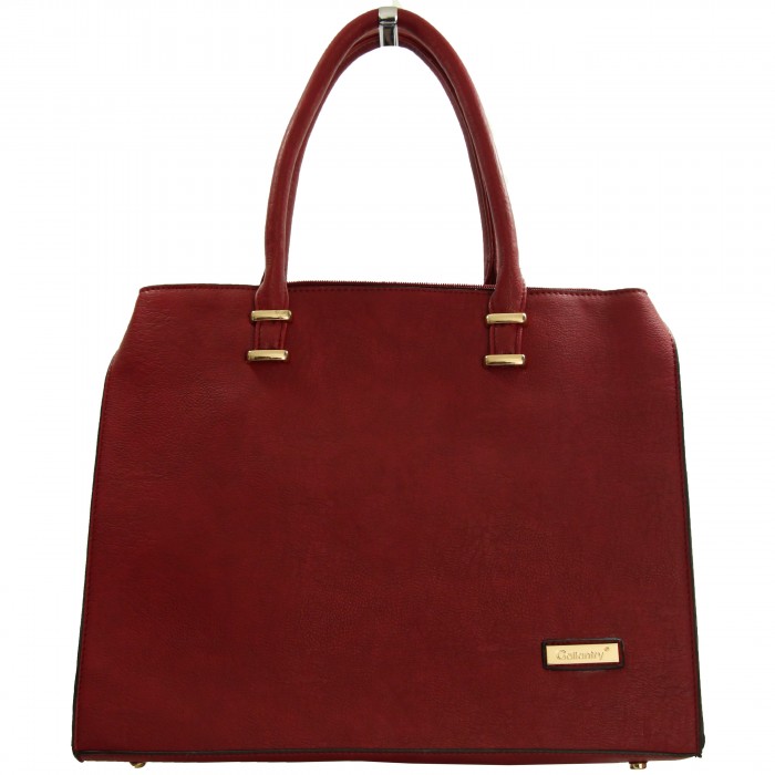 Sac à Main Mandarin Motif Rouge Bordeaux - Poignées En Bois - Neuf Sans étiquette