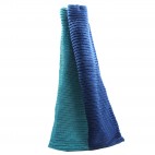 Echarpe En Pure Laine Chevrons Bleu Intense - Fabriquée En Italie - Tony & Paul - Neuf