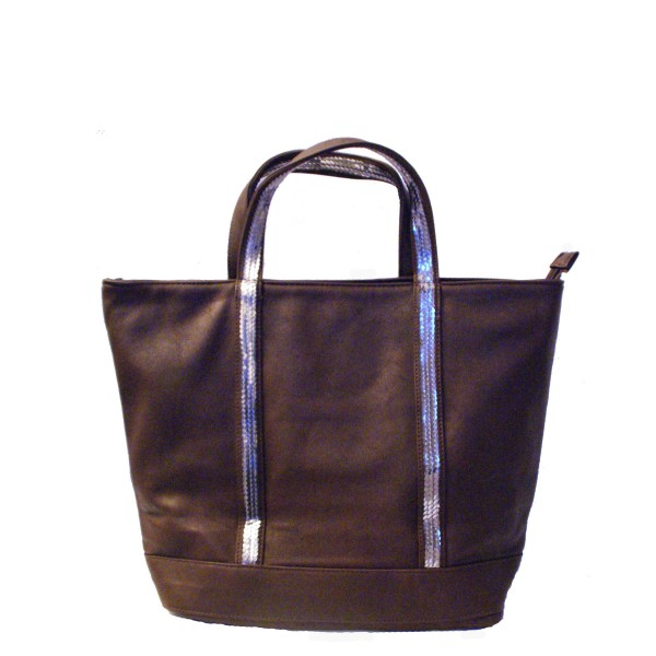Sac Fourre-tout Imoshion Cognac Simili Cuir - Chaînes, œillets, Format Extra Large (17"x18")